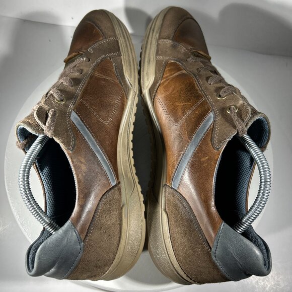 ECCO Mens Shoes Size 12 Suede Leather Sneakers Comfort Casual Brown Blue Lace Up - Picture 7 of 12